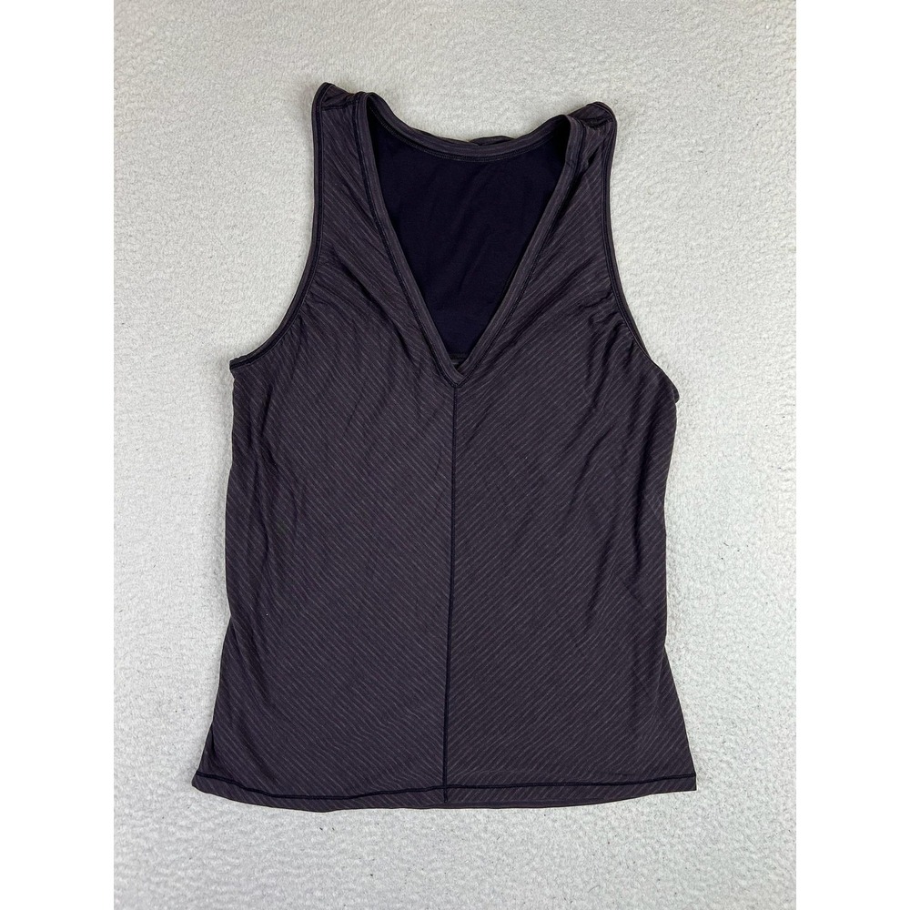 Lululemon Tank Top Womens Medium‎ Purple Circuit Crusher Striped V Neck
